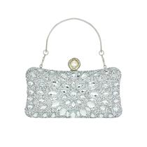 Bolsa de Mão MAIRLOM Clutch com Strass Prata para Festa