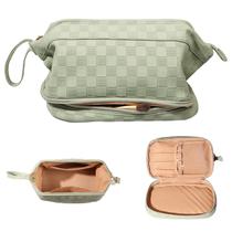 Bolsa de maquiagem Abiudeng Large Green Impermeável para Mulheres