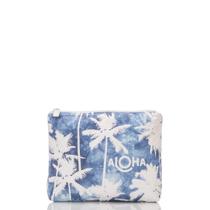 Bolsa de maquiagem ALOHA Collection Small Indigo Coco Palms Blue Bolsa de maquiagem ALOHA Collection Small Indigo Coco Palms Blue