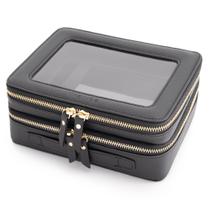 Bolsa de maquiagem Aveniee Clear Double Layer com compartimento para pincel
