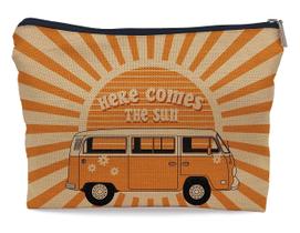 Bolsa de maquiagem Ayxvt Here Comes the Sun Hippie Bus Sunshine