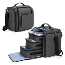 Bolsa de maquiagem BAFASO Bolsa de cosméticos com 4 bolsas internas de nylon preto