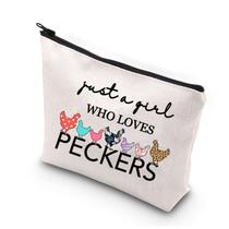 Bolsa de maquiagem BDPWSS Chicken Lover Just a Girl Who Loves Peckers Bolsa de maquiagem BDPWSS Chicken Lover Just a Girl Who Loves Peckers