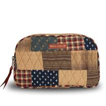 Bolsa de maquiagem Bella Taylor de algodão acolchoado para mulheres azul-marinho Bolsa de maquiagem Bella Taylor de algodão acolchoado para mulheres azul-marinho
