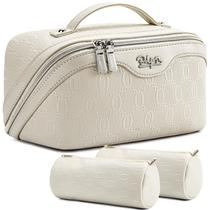 Bolsa de maquiagem BOYATU Travel Cosmetic Organizer, conjunto de 3, branca