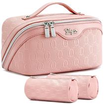 Bolsa de maquiagem BOYATU Travel Cosmetic Organizer, conjunto de 3, rosa