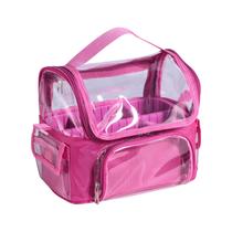 Bolsa de maquiagem BS-MALL transparente em PVC transparente com alça de ombro