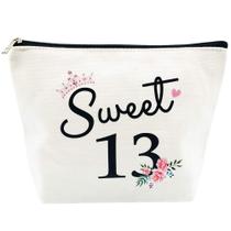 Bolsa de maquiagem Charmoly Sweet 13 para meninas, presentes de aniversário de 13 anos Bolsa de maquiagem Charmoly Sweet 13 para meninas, presentes de aniversário de 13 anos