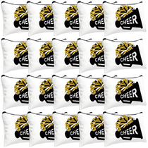 Bolsa de maquiagem Cosblank Cheer Teams Canvas, 20 unidades, ouro preto