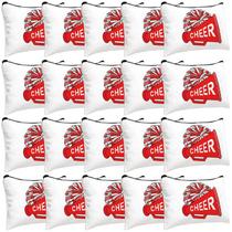 Bolsa de maquiagem Cosblank Cheer Teams Canvas, 20 unidades, vermelha