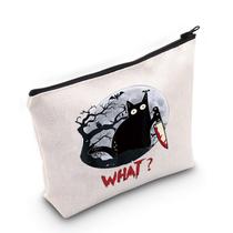 Bolsa de maquiagem cosmética LEVLO Murderous Cat With Knife Cat What