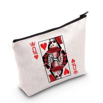 Bolsa de maquiagem cosmética LEVLO Queen of Hearts Blackjack Cards