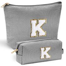 Bolsa de maquiagem cosmética YOOLIFE Personalized Initial Black