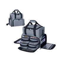 Bolsa De Maquiagem De Grande Capacidade Com Dupla Camada, 4 Bolsos Removíveis E 2 Compartimentos,