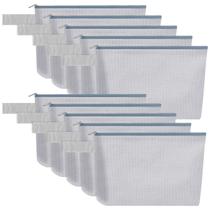 Bolsa de maquiagem de lona Sinzip 10 peças com alça cinza 31x19x7cm Bolsa de maquiagem de lona Sinzip 10 peças com alça cinza 31x19x7cm