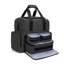 Bolsa de maquiagem de viagem BAFASO de 2 camadas com 3 bolsas de nylon preto