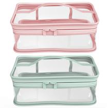 Bolsa de maquiagem de viagem BallHull impermeável com zíper, 2 peças