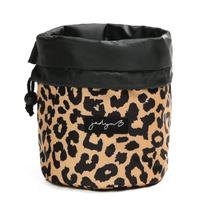Bolsa de maquiagem de viagem Jadyn B Cinch Top Compact Organizer Leopard