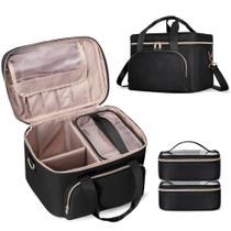Bolsa de maquiagem de viagem Prokva com 2 bolsas e divisórias ajustáveis