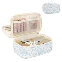 Bolsa de maquiagem de viagem Relavel Small Floral com compartimento para pincel Bolsa de maquiagem de viagem Relavel Small Floral com compartimento para pincel