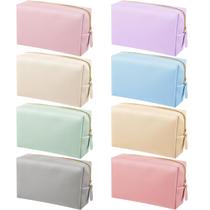 Bolsa de maquiagem Dunzy, 8 peças, bolsa cosmética de couro PU, impermeável