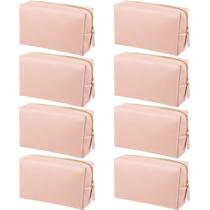 Bolsa de maquiagem Dunzy PU Leather Cosmetic Bolsa impermeável rosa