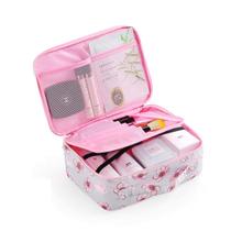 Bolsa de maquiagem e cosméticos mosstyus Travel Waterproof Cinza Rosa Bolsa de maquiagem e cosméticos mosstyus Travel Waterproof Cinza Rosa
