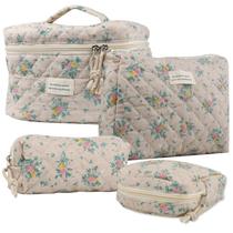 Bolsa de maquiagem e cosméticos, organizador de viagens acolchoado de algodão VIWIME