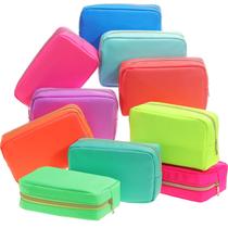 Bolsa de maquiagem e cosméticos Sweetude Nylon, 10 peças, cor neon Bolsa de maquiagem e cosméticos Sweetude Nylon, 10 peças, cor neon