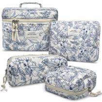 Bolsa de maquiagem e cosméticos VIWIME, organizador de viagens de algodão acolchoado