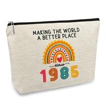 Bolsa de maquiagem e presente de aniversário de 40 anos para mulheres com tema de 1985 Bolsa de maquiagem e presente de aniversário de 40 anos para mulheres com tema de 1985