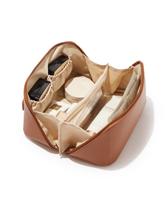 Bolsa de maquiagem EACHY Travel Large impermeável marrom para mulheres