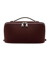 Bolsa de maquiagem EACHY Travel Lychee Leather com compartimento para pincel TPU