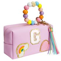 Bolsa de maquiagem Elilier Monogrammed Initial Birthday Presente para meninas Bolsa de maquiagem Elilier Monogrammed Initial Birthday Presente para meninas