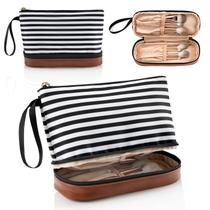 Bolsa de maquiagem Ethereal Small para escova de maquiagem Purse Stripe Bolsa de maquiagem Ethereal Small para escova de maquiagem Purse Stripe
