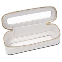 Bolsa de maquiagem FFPaw Clear Small com porta-pincéis de maquiagem branca