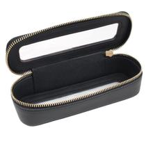 Bolsa de maquiagem FFPaw Clear Small com porta-pincéis de maquiagem preta