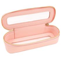 Bolsa de maquiagem FFPaw Clear Small com porta-pincel impermeável rosa