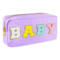 Bolsa de maquiagem Fine Clutter Preppy Patch Nylon para organizar bebês