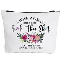 Bolsa de maquiagem Fokongna Funny Theme, tela de 10 x 8 polegadas e 12 onças