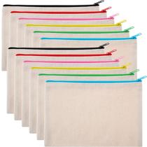 Bolsa de maquiagem Gejoy Canvas 12 peças com zíper para mulheres Bolsa de maquiagem Gejoy Canvas 12 peças com zíper para mulheres
