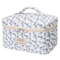 Bolsa de maquiagem Gosect Floral Coquette Aesthetic Blue Peacock
