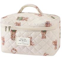 Bolsa de maquiagem Gosect Floral Coquette Aesthetic Large Capacity Bolsa de maquiagem Gosect Floral Coquette Aesthetic Large Capacity