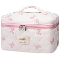 Bolsa de maquiagem Gosect Floral Coquette Aesthetic White para mulheres Bolsa de maquiagem Gosect Floral Coquette Aesthetic White para mulheres