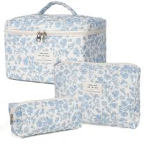 Bolsa de Maquiagem Grande com Estampa Floral - Acolchoada e com Alça - Ideal para Viagens