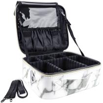 Bolsa de maquiagem gzcz Travel Train Case com divisórias ajustáveis