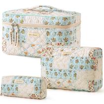 Bolsa de maquiagem HBSelect acolchoada de algodão para viagem, 3 peças para mulheres e meninas