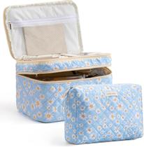 Bolsa de maquiagem HBSelect Travel de algodão acolchoada para mulheres e meninas