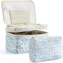 Bolsa de maquiagem HBSelect Travel de algodão acolchoada para mulheres e meninas