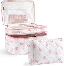Bolsa de maquiagem HBSelect Travel de algodão acolchoada para mulheres e meninas